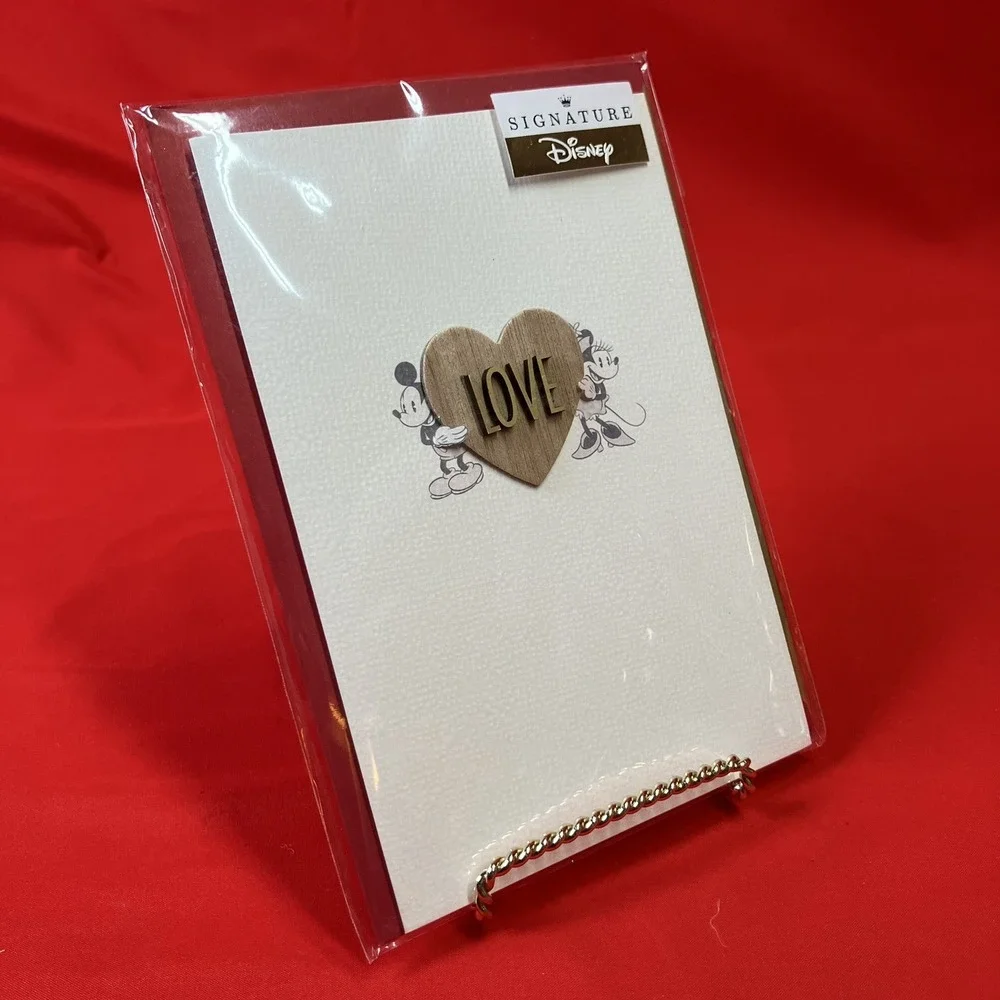 Hallmark Signature Valentine's Day 3D Card / Env. Disney Mickey & Minnie / Cute
